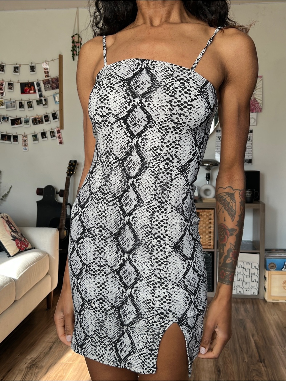 Garage Snake Print Mini Dress